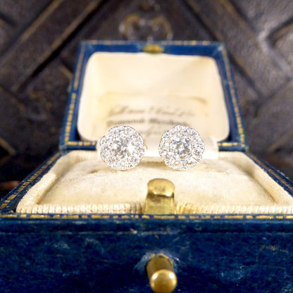 Contemporary Diamond Cluster Earrings