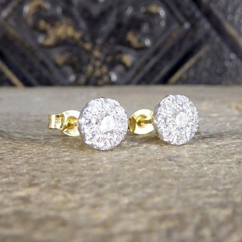 Contemporary Diamond Cluster Earrings