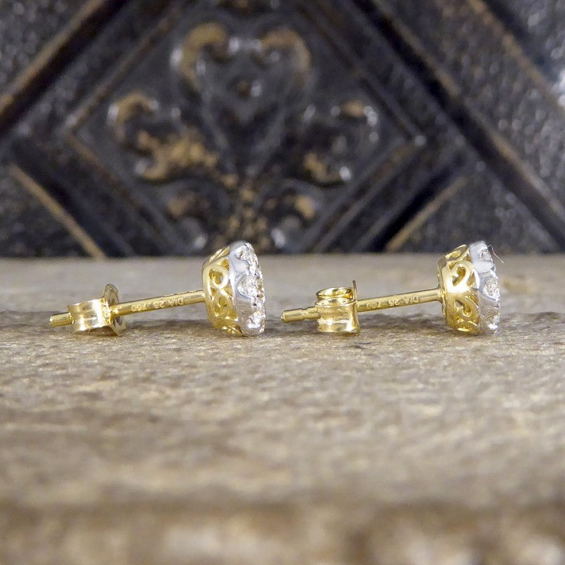 Contemporary Diamond Cluster Earrings