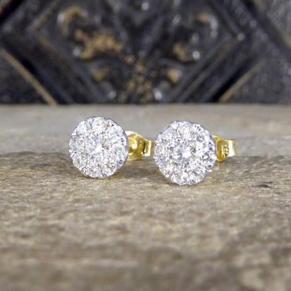 Contemporary Diamond Cluster Earrings