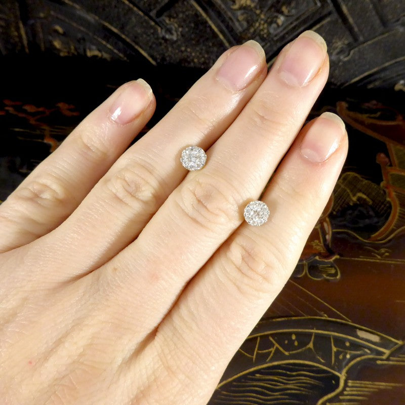 Contemporary Diamond Cluster Earrings