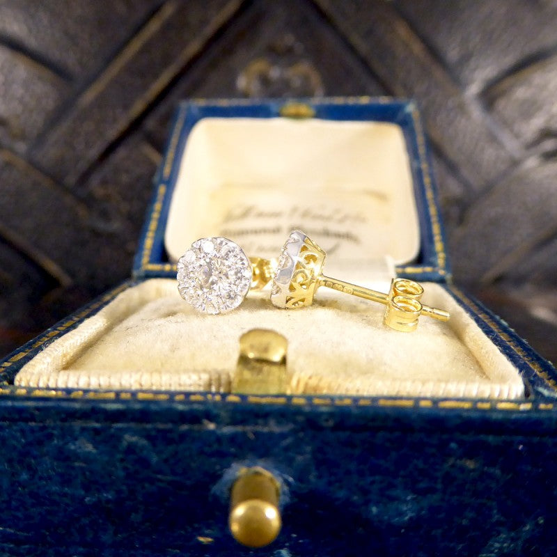 Contemporary Diamond Cluster Earrings