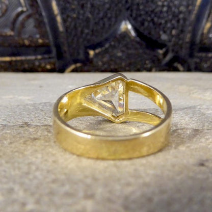 Contemporary Kite Shape Diamond 1.15ct Gold Ring