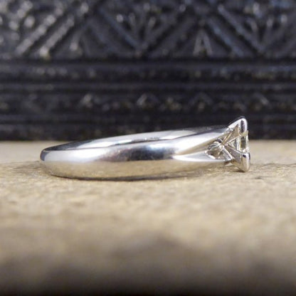 Contemporary Princess Cut 0.45ct Diamond Solitaire Platinum Ring