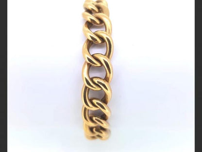 Solid 9ct yellow gold curb bracelet weighing 16g