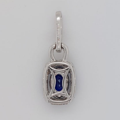 Cushion Shape 1.55ct Sapphire and Diamond Pendant