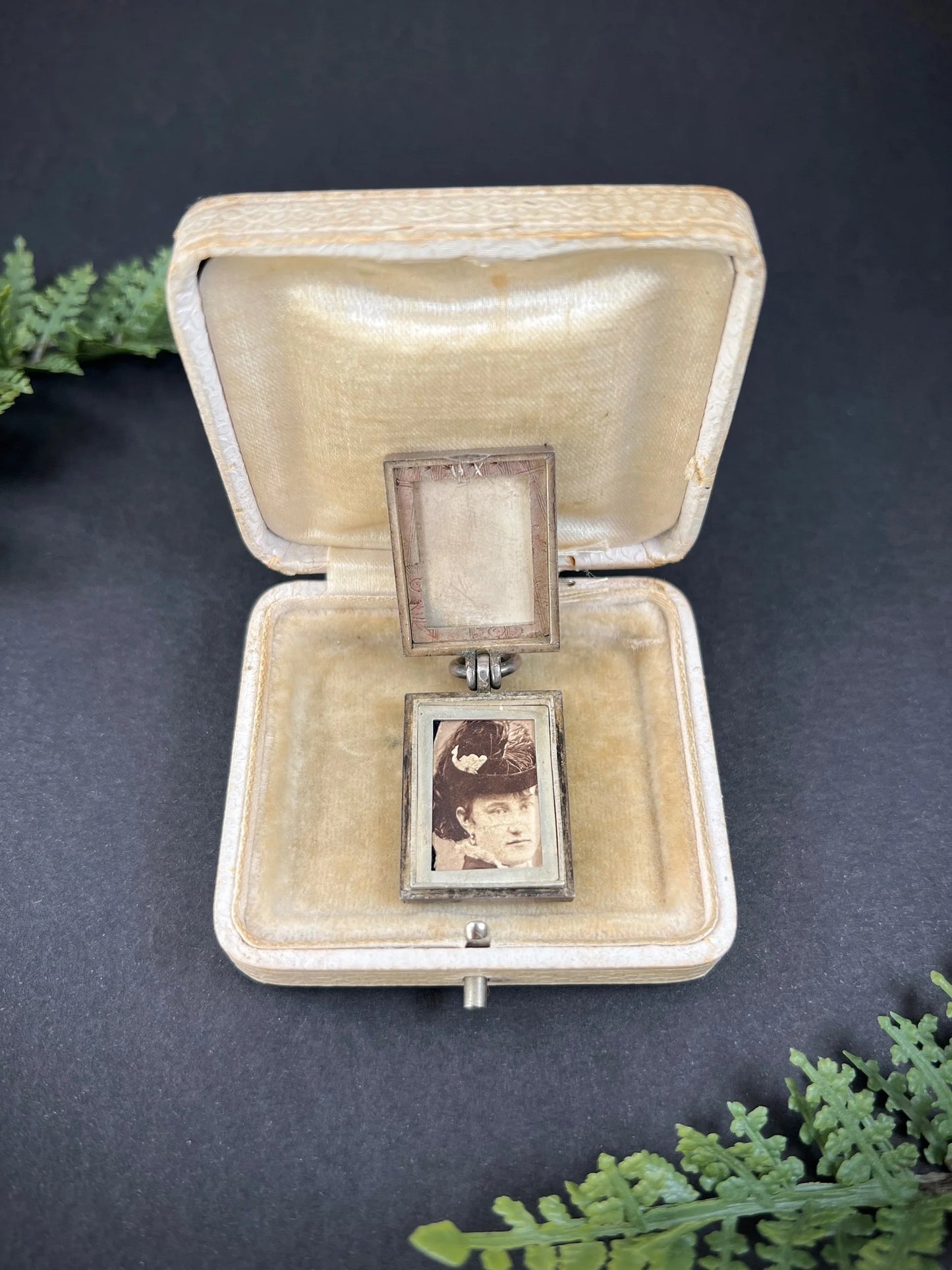 Antique French Silver, Edwardian Era Rectangular Enamel Horse Locket, Heirloom Gift