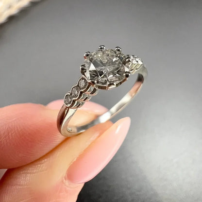 Antique Diamond Engagement Ring In Platinum