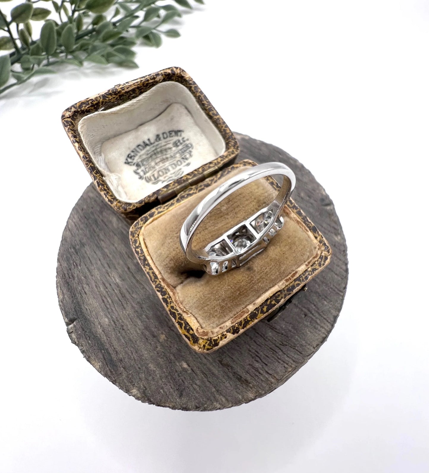 Antique Art Deco Platinum Three Stone Diamond Ring, 1.20 Carats, Circa 1920