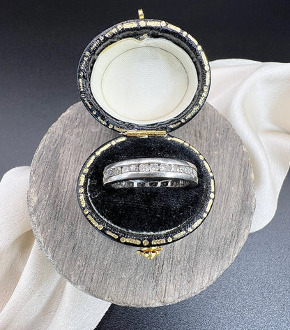 Vintage Platinum Brilliant Cut Diamond Full Eternity Ring, Circa 1980