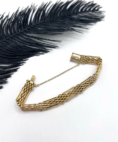 Antique Edwardian Gate Link Bracelet in 15ct Yellow Gold