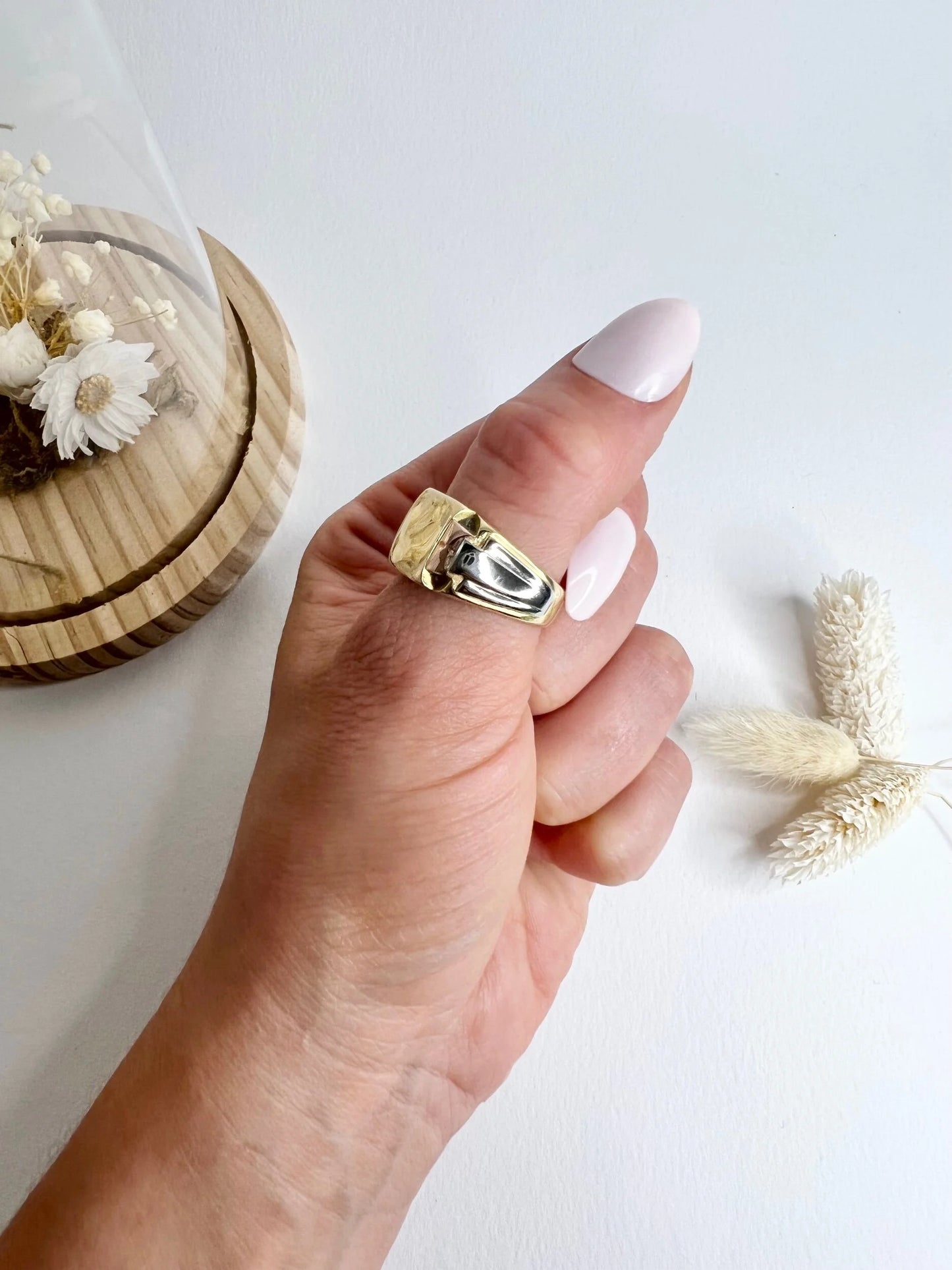 Art Deco 18 Carat Yellow Gold and Platinum Signet Ring, Circa 1920