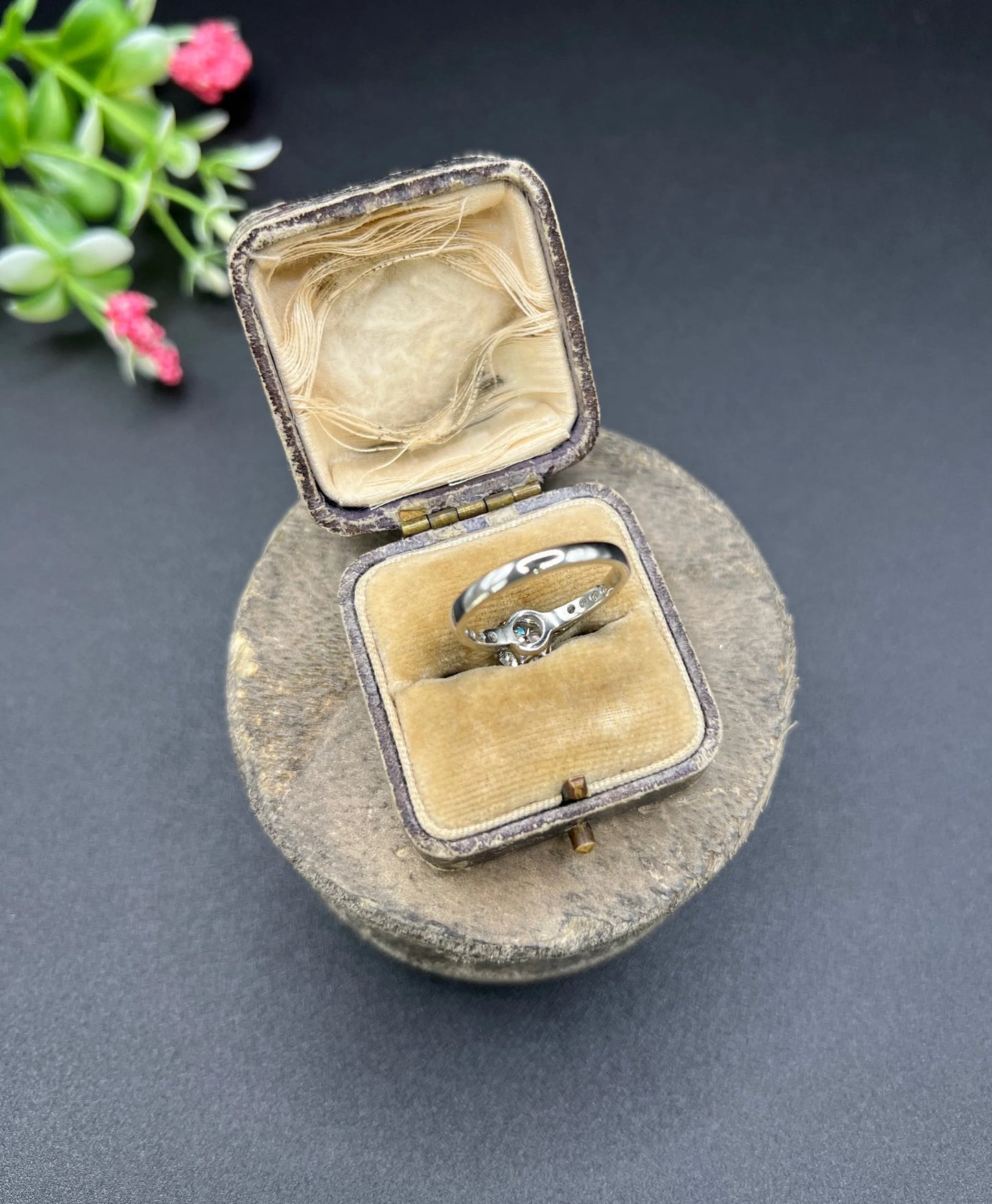 Antique 1.38 Carat Diamond Single Stone Set in New Platinum Mount