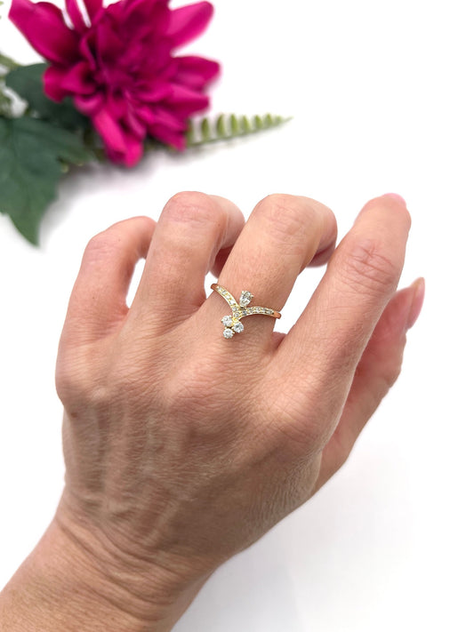 Vintage 18ct Yellow Gold, 1930s Natural Diamond Tiara Ring