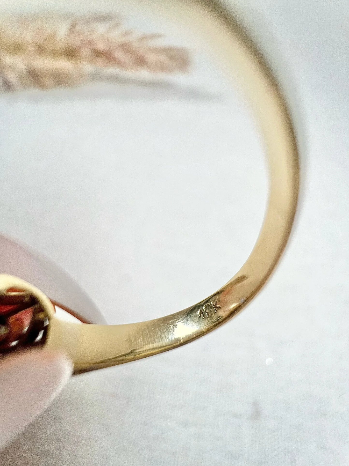 Vintage 1940s, 18ct Yellow & White Gold Ruby Diamond Set Buckle/Belt Cocktail Ring