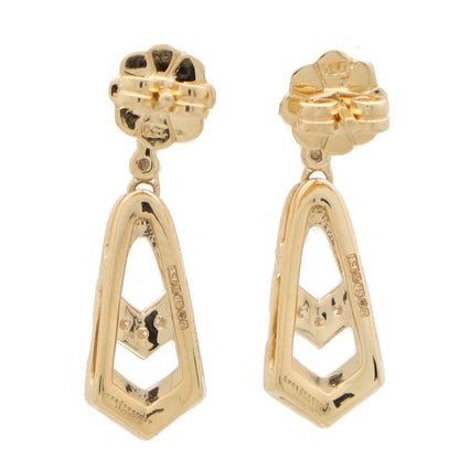 Art Deco Style Diamond Drop Earrings in Yellow Gold