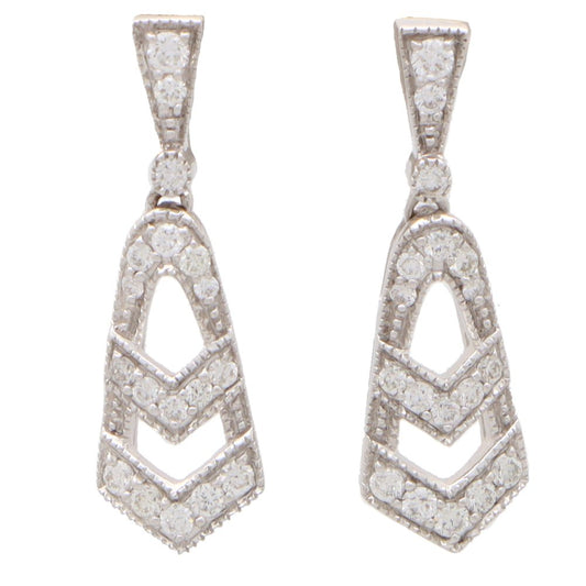 Art Deco Inspired Diamond Drop Earrings