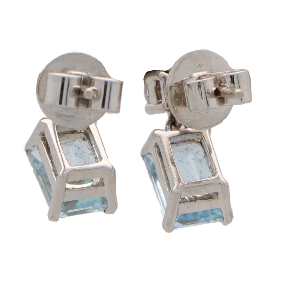 1.98ct Aquamarine and Diamond Drop Earrings