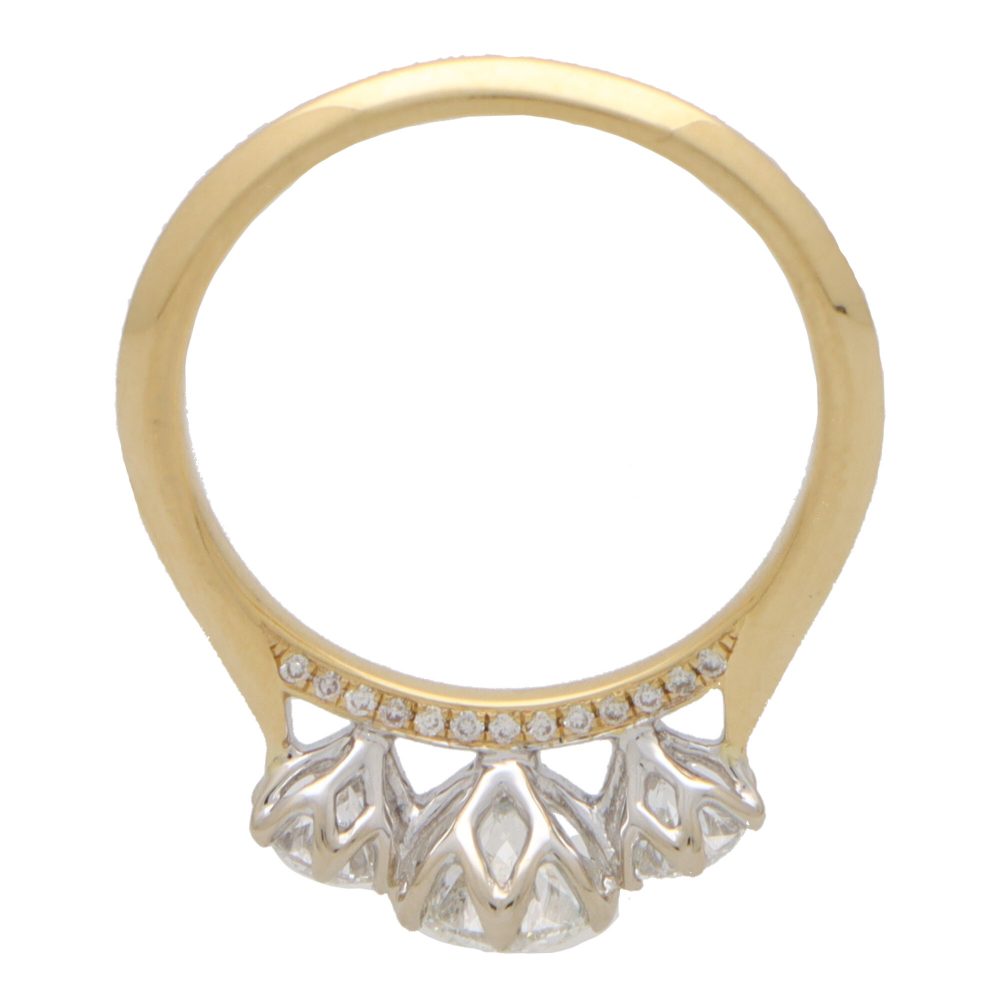 1.88ct Three Stone Diamond Engagement Ring in 18ct Yellow Gold