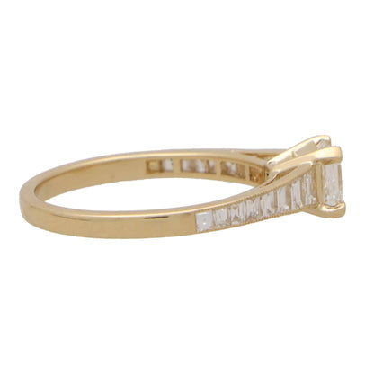 GIA Certified 0.60ct H VS1 Asscher Cut Diamond Engagement Ring in 18ct Yellow Gold