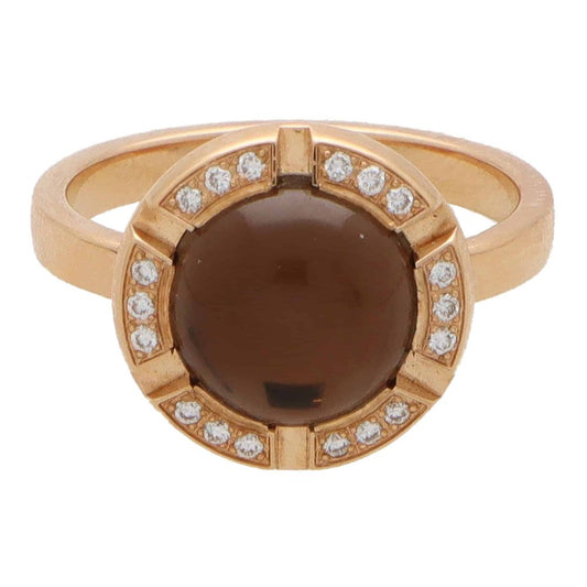 Vintage Chaumet Smoky Quartz and Diamond Cluster Ring