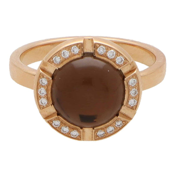 Vintage Chaumet Smoky Quartz and Diamond Cluster Ring