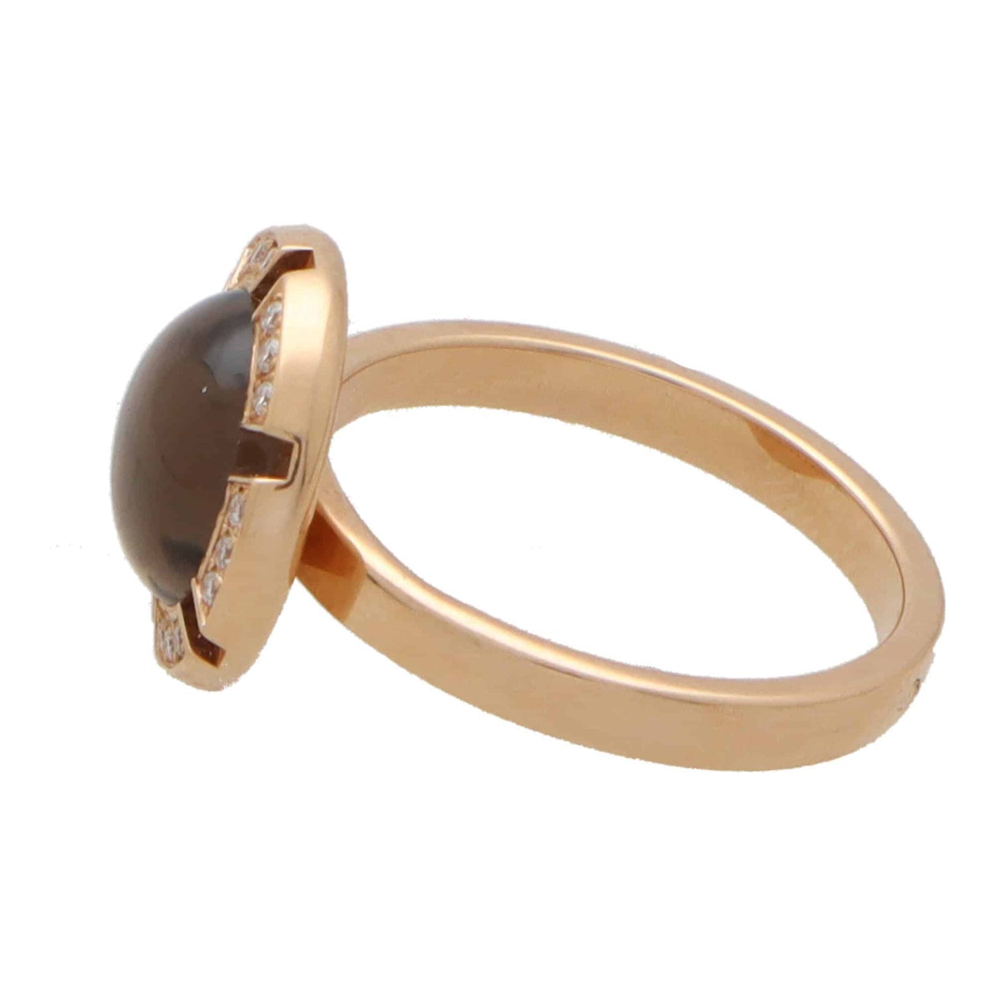 Vintage Chaumet Smoky Quartz and Diamond Cluster Ring