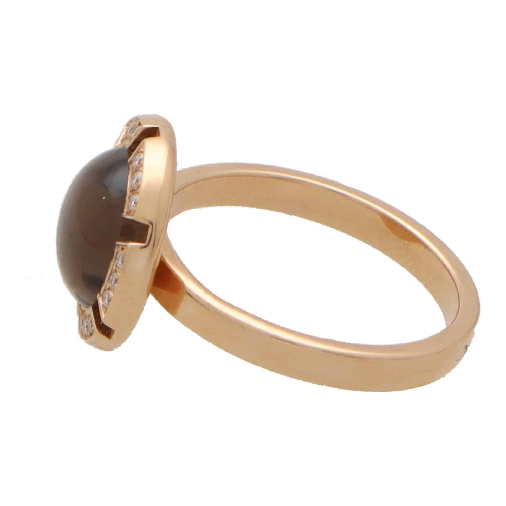 Vintage Chaumet Smoky Quartz and Diamond Cluster Ring