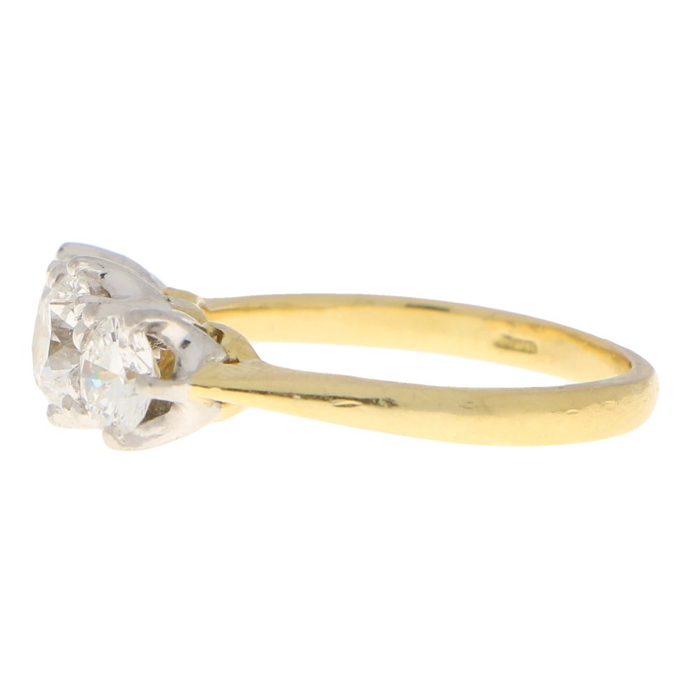 GIA Certified Diamond Three Stone Ring in 18ct Yellow Gold