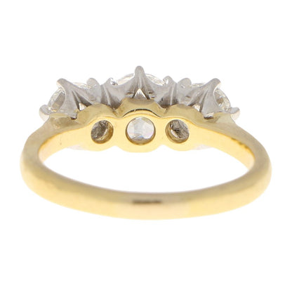 GIA Certified Diamond Three Stone Ring in 18ct Yellow Gold