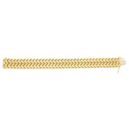 Vintage 1970s Chevron Link Gold Bracelet
