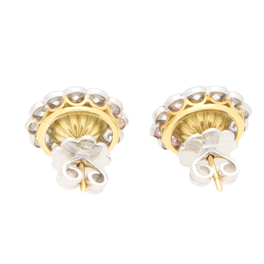 Pearl and Diamond Cluster Earrings in 18ct White Gold