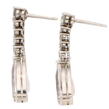 5ct Pink Morganite and Diamond Drop Earrings