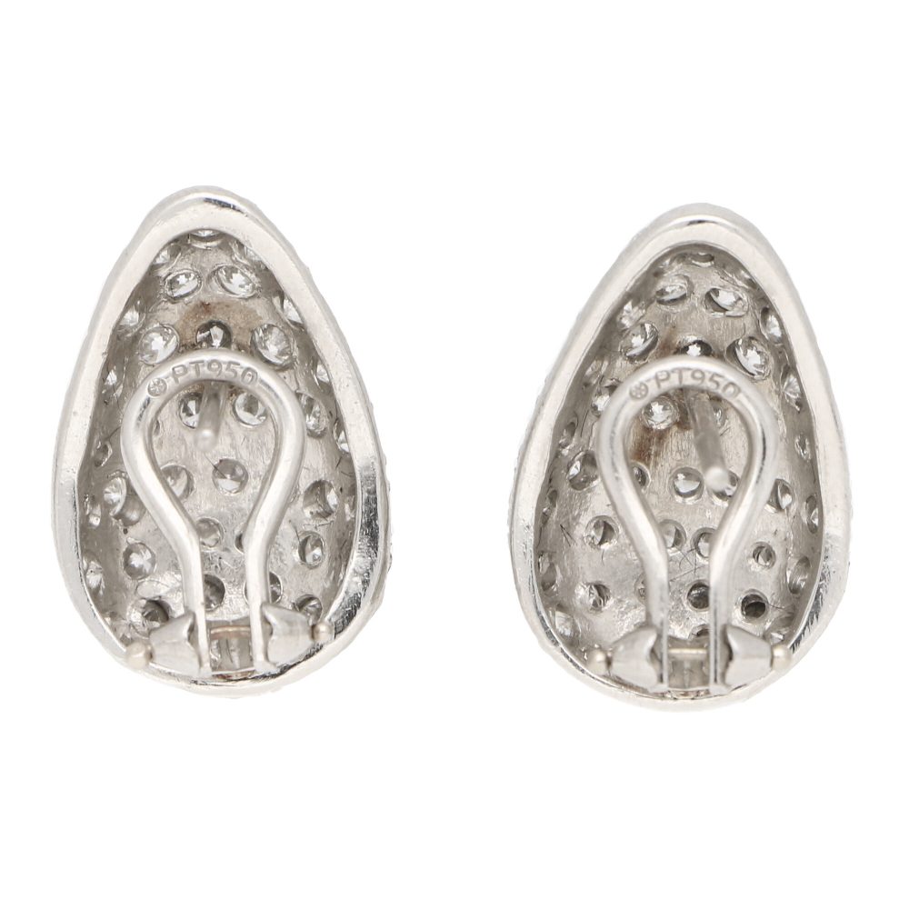 1.50ct Pear Shaped Diamond Earrings Set in Platinum