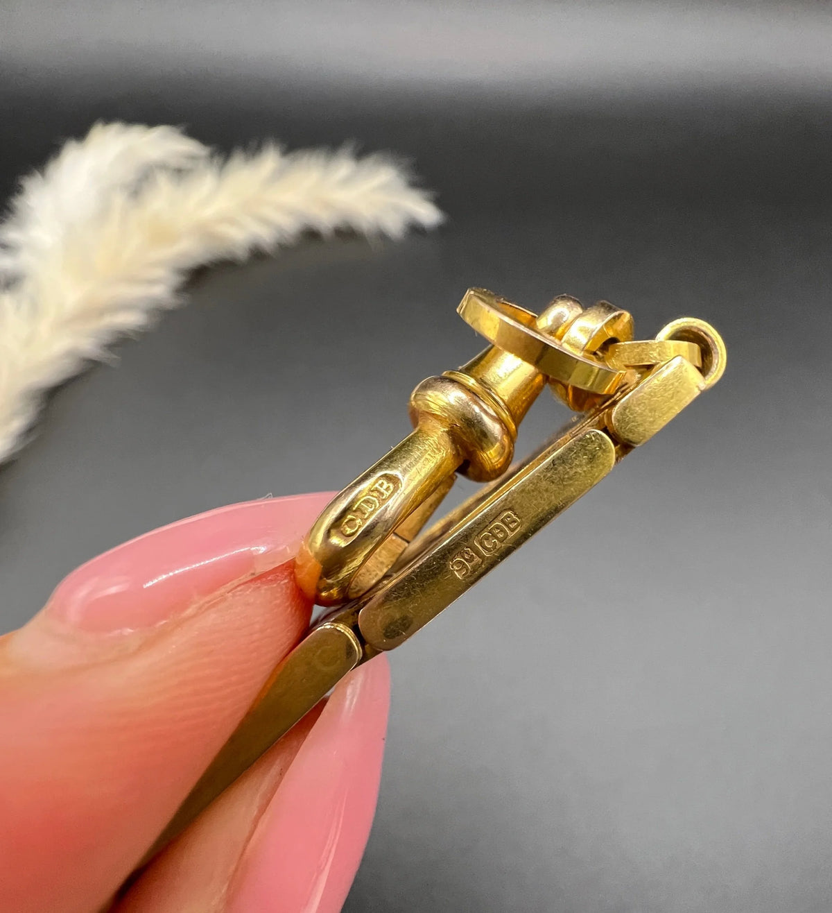 Antique 9 Carat Yellow Gold Gate Link Chain Extender Pendant, Circa 1900