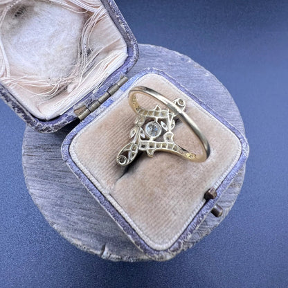 Antique Belle Epoque Edwardian Diamond Ring, Circa 1900