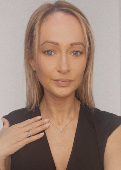 Diamond Heart Pendant Necklace On Platinum Link Chain