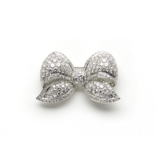 DIAMOND BOW BROOCH, 22 carats