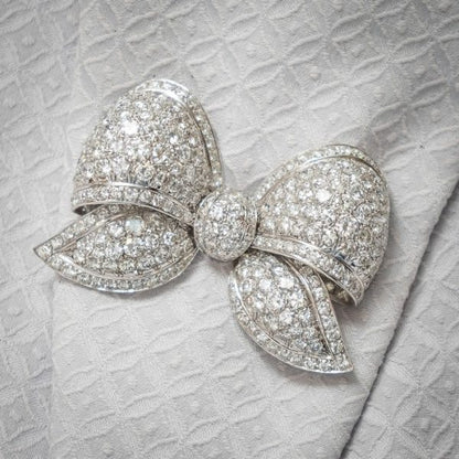 Diamond Bow Brooch, 22 carats