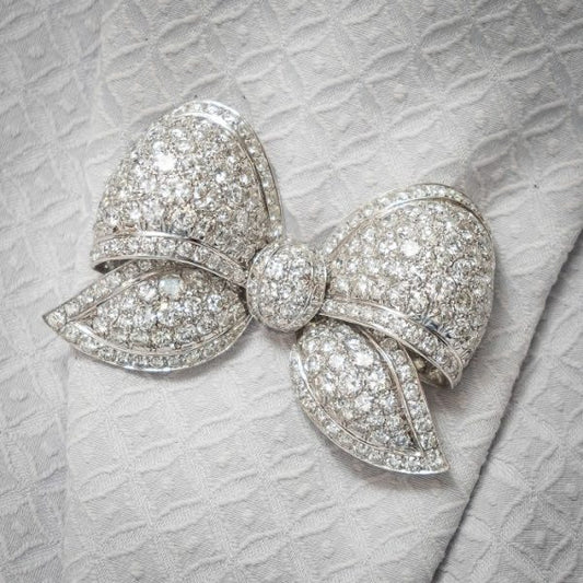 Diamond Bow Brooch, 22 carats