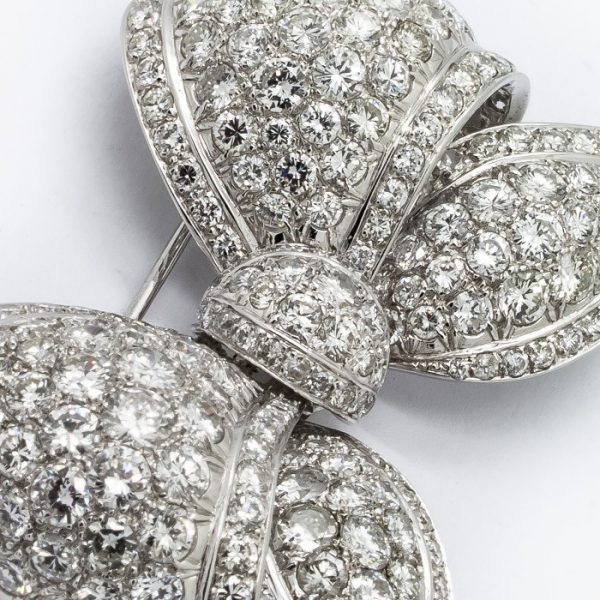 Diamond Bow Brooch, 22 carats