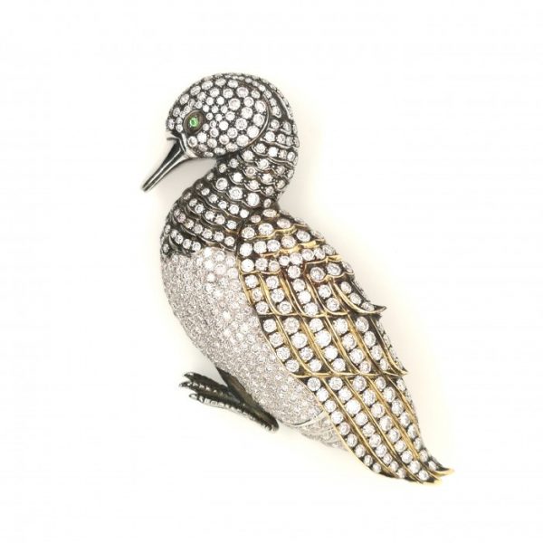 DIAMOND DUCK BROOCH