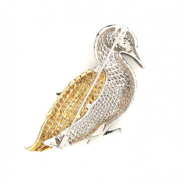 DIAMOND DUCK BROOCH