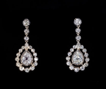 Antique DIAMOND Drop EARRINGS