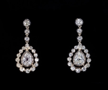 Antique DIAMOND Drop EARRINGS
