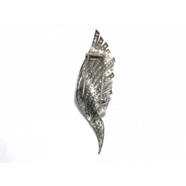 DIAMOND FEATHER BROOCH