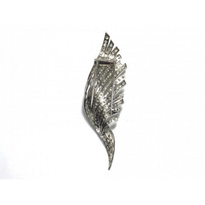 DIAMOND FEATHER BROOCH