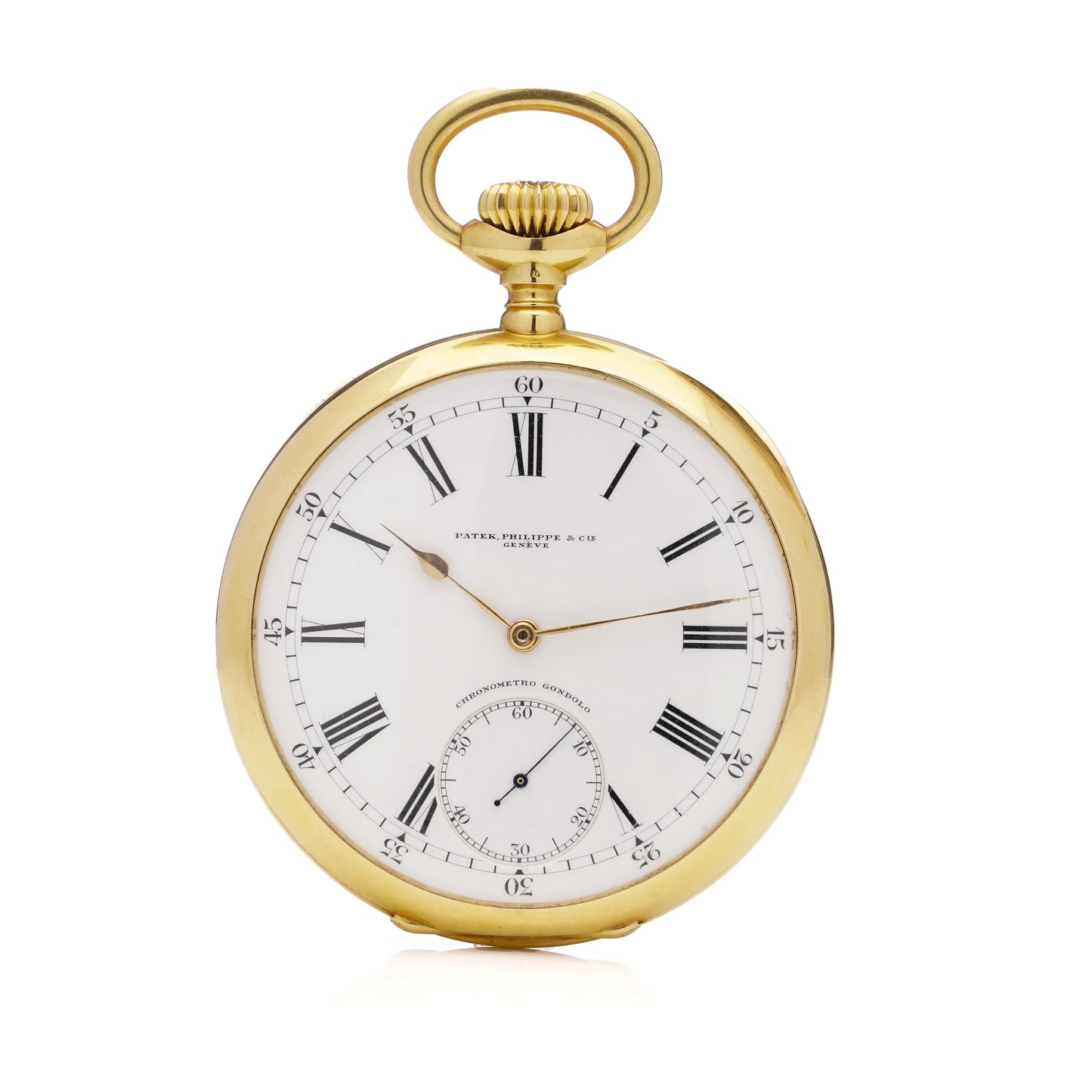 Antique Patek Philippe 18ct Yellow Gold Chronometro Gondolo Open Face Pocket Watch