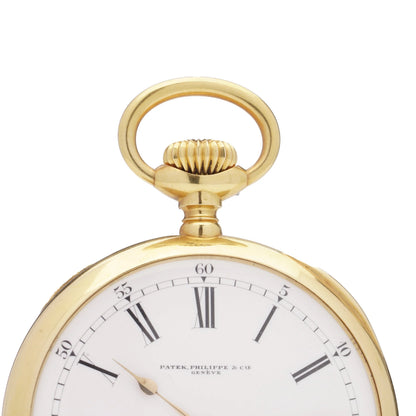 Antique Patek Philippe 18ct Yellow Gold Chronometro Gondolo Open Face Pocket Watch