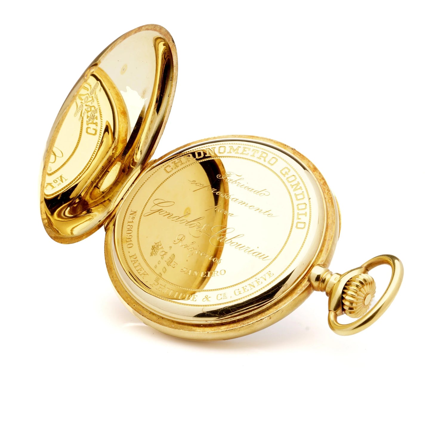 Antique Patek Philippe 18ct Yellow Gold Chronometro Gondolo Open Face Pocket Watch